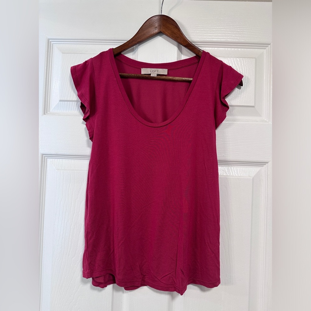LOFT Burgundy Business Shirt XS